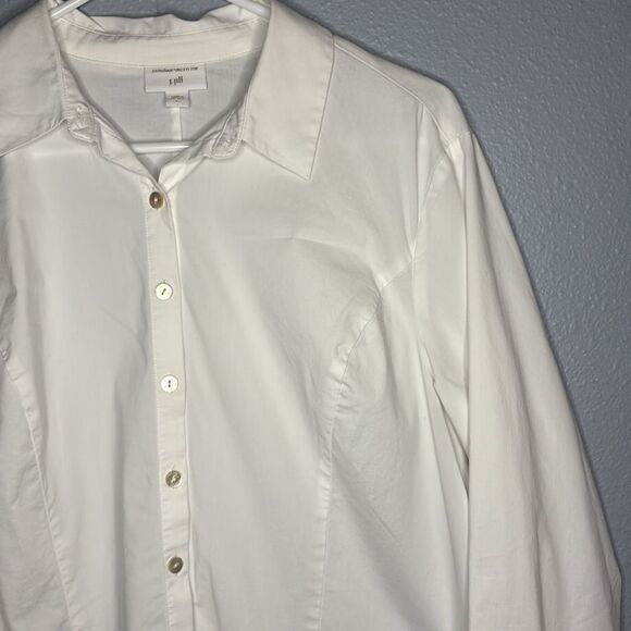 J. Jill White Long Sleeved Full Button Front Collared Tunic Size Large - Picture 4 of 14